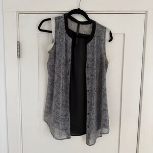 Renee C Women's Black and Gray Sleeveless Top